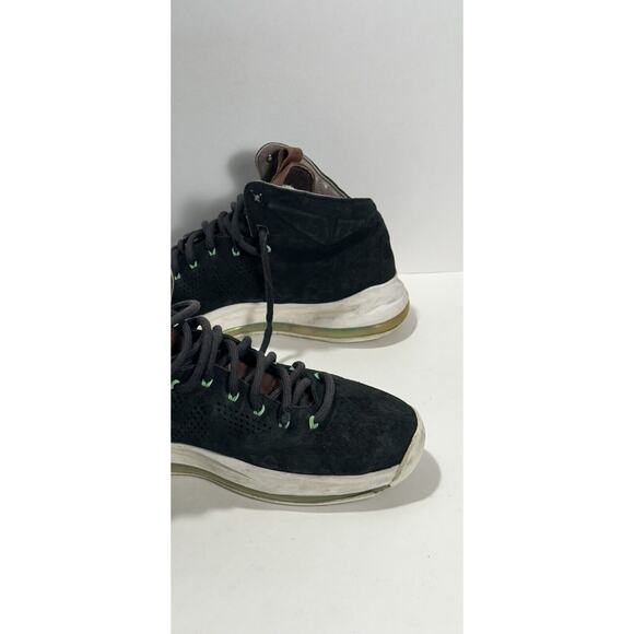 Nike LEBRON X 10 EXT QS BLACK SUEDE GREEN WHITE 607078-001 Sz 10.5 READ Descript